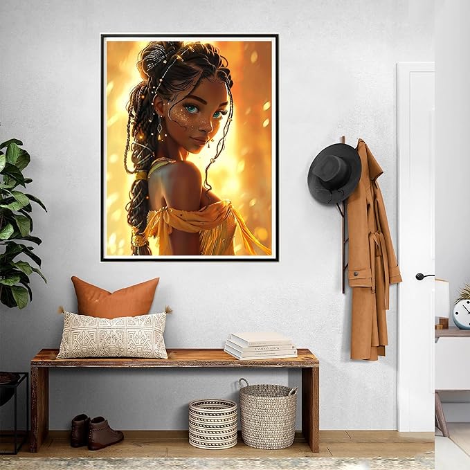 SKRYUIE African Americans Paint by Numbers Kit for Adults, African Women Acrylic Oil Paint by Numbers Kits for Adults Beginner Canvas with Paintwork Art Crafts for Home Decor 16x20 inch k8