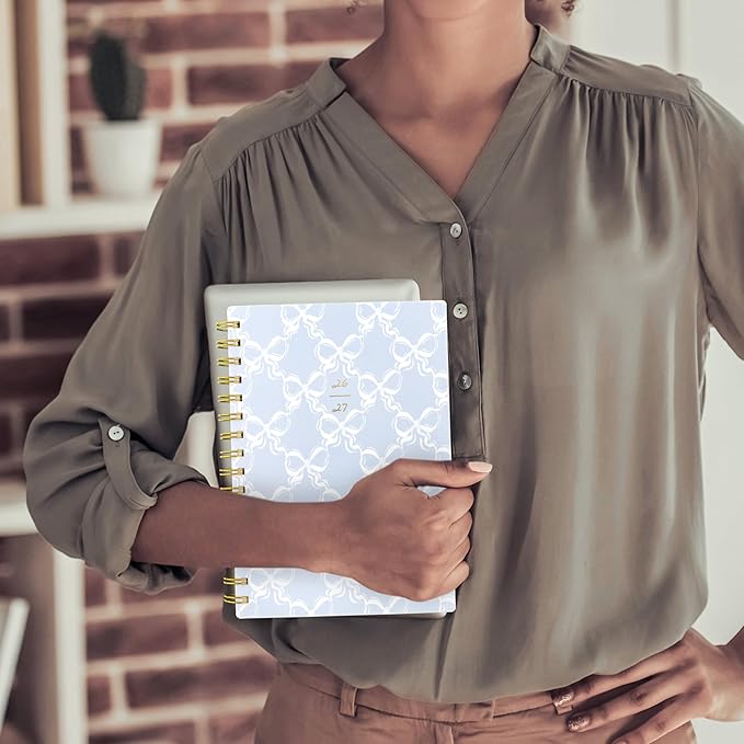 Cambridge Planner 2026-2027 Weekly & Monthly Academic 12-Month July-June, 5-1/2" x 8-1/2", Leah Bisch, Bow Trellis (LB52-200A)