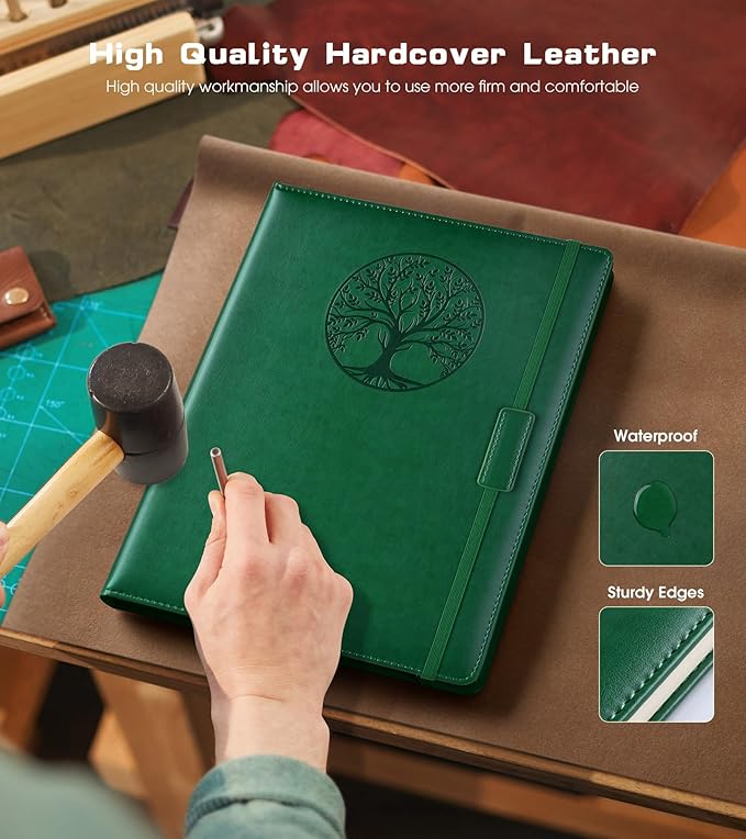 Lined Journal Notebook for Women Men,256 Thick Pages,A5 Hardcover Vintage Leather Journal for Writing,Travel,Business,Work, School,College Ruled Notebooks for Note Taking,Daily Diary 5.7"×8.3"