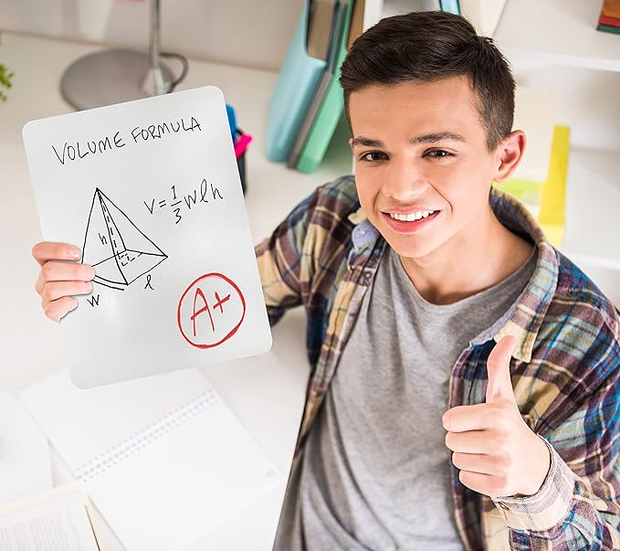 Better Office Products Premium Dry Erase Boards, 9" x 12", Double Sided Lapboards, Small White Board Pack, Classroom Lapboards for Students, (3 Pack)
