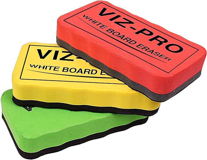 VIZ-PRO Whiteboard Easel/Portable Dry Erase Board, 36 x 24 Inches, with 25-Sheets A1 Flipchart Paper Pad & 3 Colored Erasers & 12-Count Markers