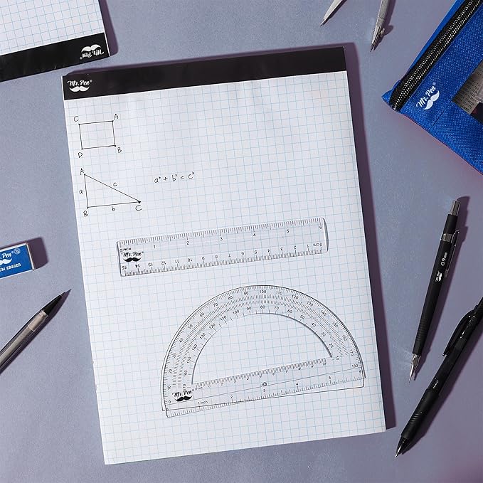 Mr. Pen- Graph Paper Pad, 17x11 Inches, 4x4 (4 Squares per Inch), 2 Pack of 22 Sheets, Ideal for Math, Graphing and Sketching, Grid Paper for Students, Engineers, Artists