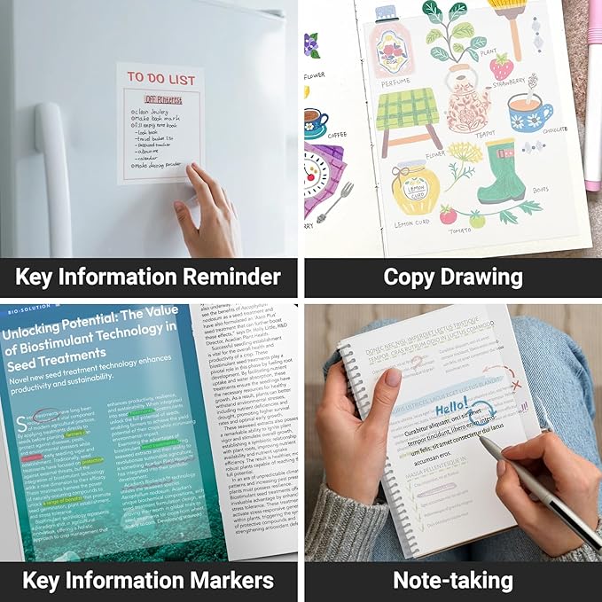 EUSOAR Translucent Sticky Notes, 100 Sheets 6x7.8 Inch Waterproof Message Reminder Clear Large Sticky Notes, See Through Adhesive Note Organizing Papers Nursing Note Pads for Book Annotation