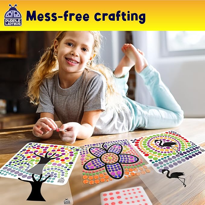 SUNGEMMERS Window Art Kids Crafts - Fun Arts and Crafts for Kids Ages 8-12 & Birthday Gifts for Girls 6 7 8 9 10 Year Old - Summer Craft for Girls 8-12, Summer Toys for Ages 5-7, Diamond Art Kit