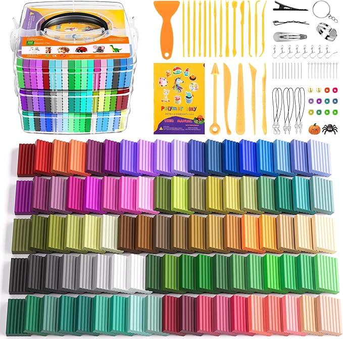 Artpar 92 Colors Polymer Clay Kits,Modeling Clay with Sculpting Tools & Accessory,Oven Baked Molding Clay, Non-Sticky DIY Art and Craft Gifts for Children and Artists