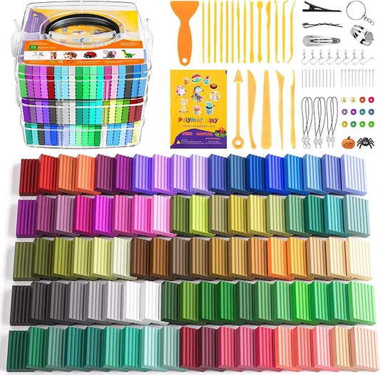 Artpar 92 Colors Polymer Clay Kits,Modeling Clay with Sculpting Tools & Accessory,Oven Baked Molding Clay, Non-Sticky DIY Art and Craft Gifts for Children and Artists