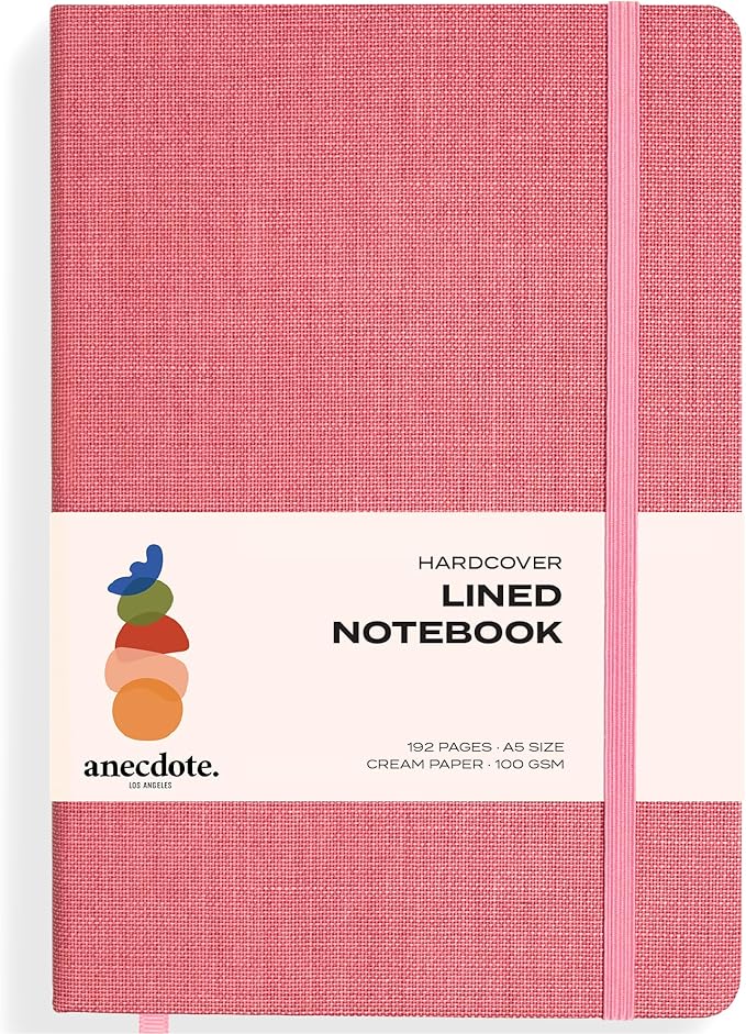 ANECDOTE. Lined Journal Notebook, 192 Pages, A5 size: 8.3" x 5.4", Thick 100 GSM Paper, Ruled, Hardcover. Journal for Women and Men, Perfect Notebook for School, Work and Travel (Blossom)