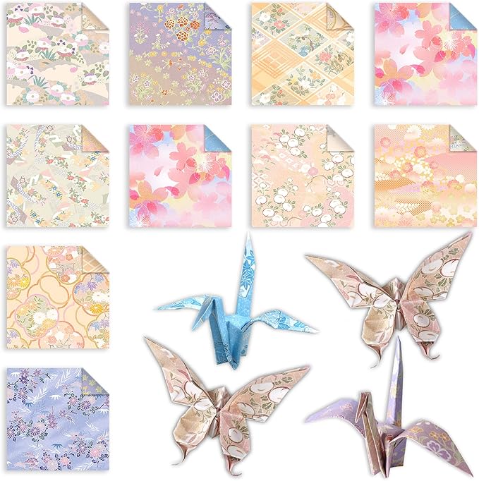 Origami Paper 6x6 Double Sided 50 Sheets 10 Colors origami kit Japanese Chiyo Square Craft Kits Easy Fold Arts Crafts DIY Handwork Chiyo