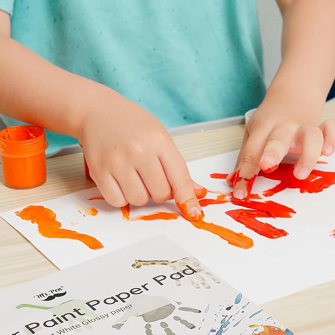 Mr. Pen- Finger Paint Paper Pad for Kids, 11 x 14 Inches, 22 Sheets, Premium Heavyweight White Glossy Paper, Art Paper for Vibrant Finger Painting and Craft Projects