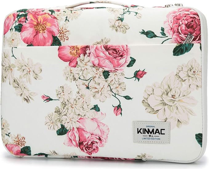 Kinmac 360° Heavy Duty Protective Laptop Computer Sleeve case Bag Cover with Handle for MacBook Pro 14 inch,14 inch-14.4 inch HP Lenovo Dell ASUS Acer Laptop (Peony)