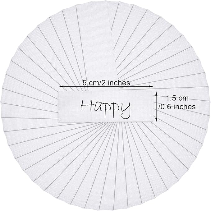 Outus 300 Pieces Iron on Fabric Name Labels for Clothing, 2 x 0.6 Inch Precut Custom Writable Clothes Name Tag Washable Personalized Label for School Nursing Home College Camp Daycare Uniform