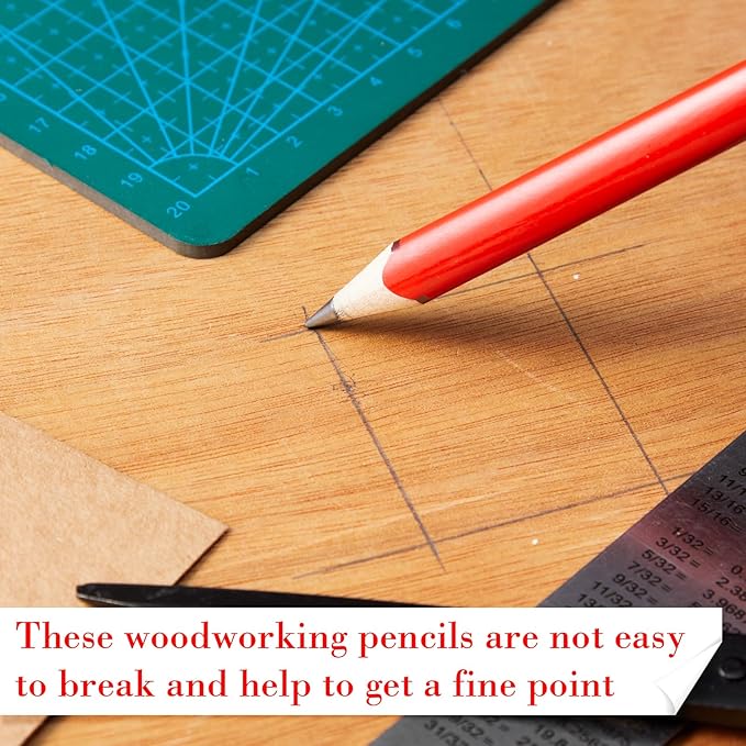Fainne 48 Pack Jumbo Round Pencils, Wooden Fat Pencil with Black Core Bulk for Carpenters Workers Woodworkers Framers Beginners Students Teachers DIY Project(Red)