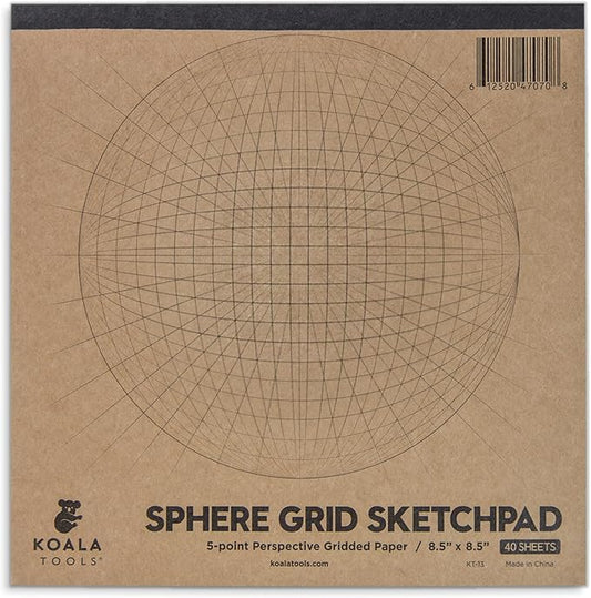 Koala Tools | Drawing Perspective (1 and 2-Point) Large Sketch Pad (5 Point)
