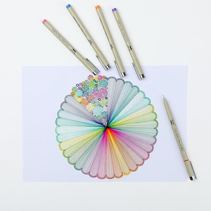 Mr. Pen- 0.45mm Micro Fine Point Pens, 8 Pack, Colorful Ink, Waterproof, Acid-Free, No-Smear Quick-Dry Fineliner Pens for Drawing, Sketching, Bible Journaling, Outlines & Everyday Writing