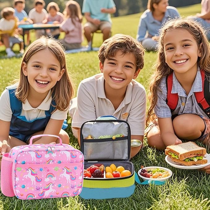RHCPFOVR Kids Lunch Box for Girls Teens Insulated Lunch Bag Reusable Lunch Tote Kit for School Travel