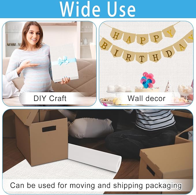 White Burlap Bulletin Board Roll Non-Woven Fabric Poster 15.7" x65.6ft