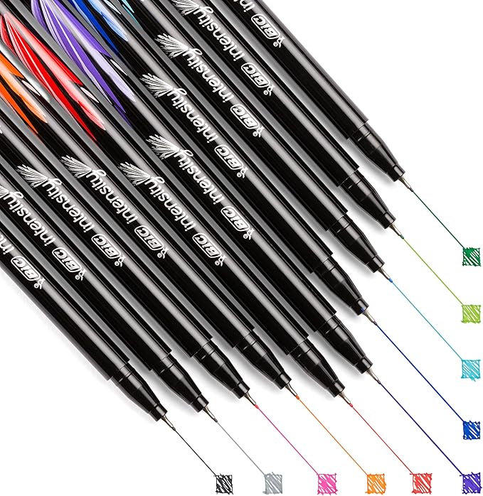 BIC Intensity Fineliner Marker Pen Set, Fine Point Pens (0.4 mm), Assorted Colors, 10-Count Pack, Markers for School