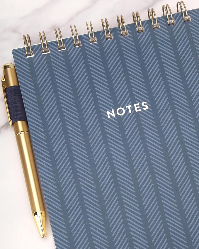 Eccolo Steno Notebook 120 Sheets Top Spiral Notebook with Gold Pen 6x8