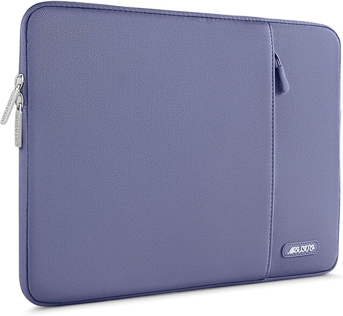 MOSISO Laptop Case 16 inch, 15-15.6 inch Laptop Sleeve Compatible with MacBook Pro 16 M5 M4 M3 M2 M1, HP Acer Dell Lenovo ASUS, Polyester Vertical Computer Sleeve Bag with Pocket, Lavender Gray