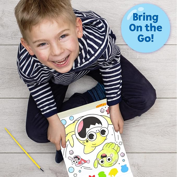 Horizon Baby Shark Watercolor Art Pad - Coloring Book & Painting Set - Shark Watercolor Painting Kit - Great Art Set for 3 Year Olds