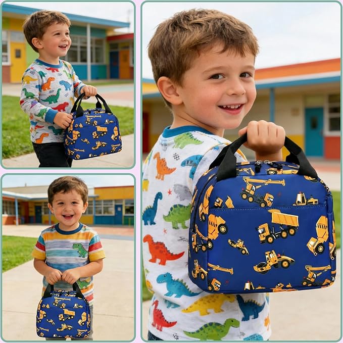 CAMTOP Boys Lunch Box Kids Insulated Lunch Bag Kids Cute Lunchbox for Boys Loncheras Para Niños