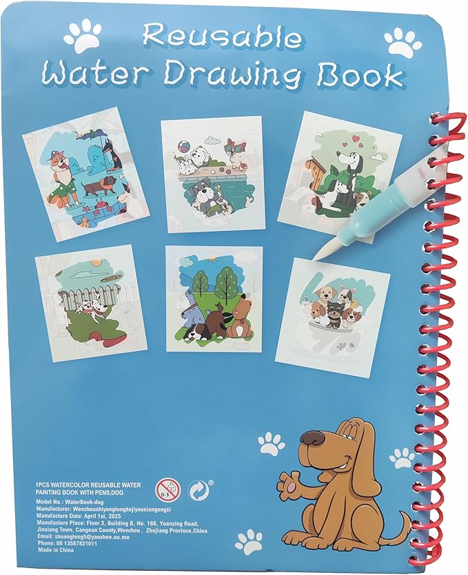 Magic Water Coloring Books for Children - Reusable Mess Free Water Reveal Art Kit with Water Pen, Travel Toys Easter Basket Stuffers for Kids Ages 3-12 Boys Girls Party Favors