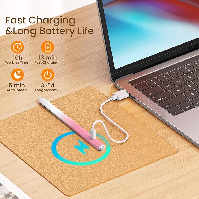 Hastraith Stylus Pen for iPad(2018-2026)-13 Mins Fast Charge with Tilt Sensitivity & Palm Rejection for iPad 11/10/9/8/7/6th Gen, Air 5/4/3/M4/M3/M2, Pro 13"/12.9"/11"/M4, Mini 7/6/5th, Gradient Pink