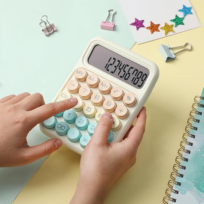 Mr. Pen- Mechanical Switch Calculator, 12 Digit Large LCD Display, Colorful with Big Buttons, Mechanical Switch Calculator for Home, School, Office