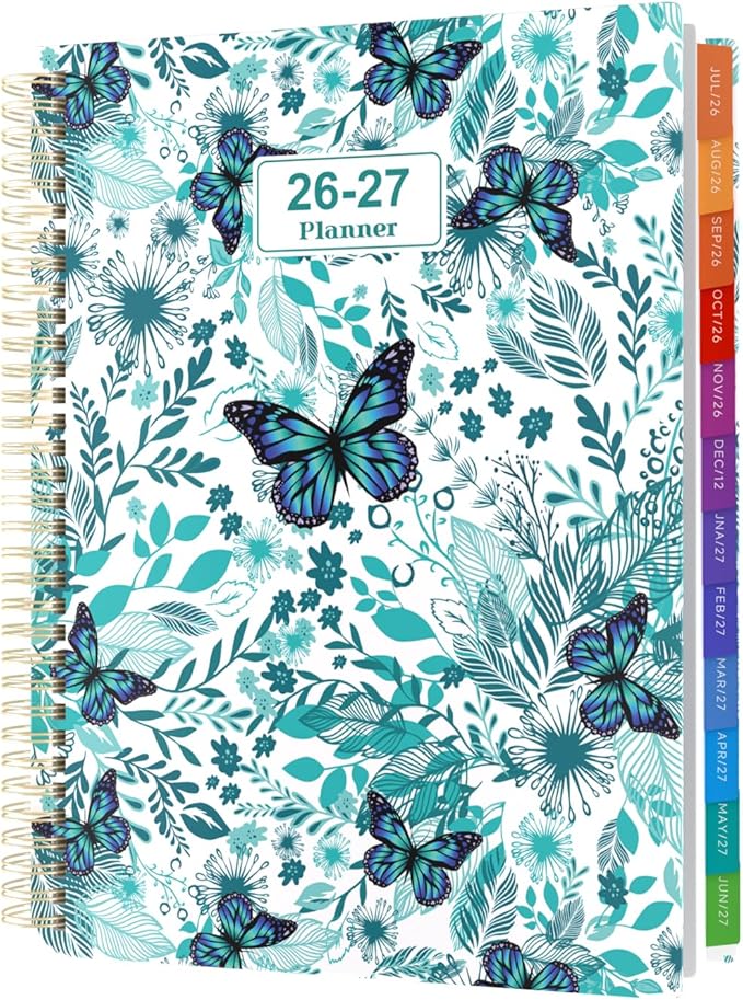 Planner 2026-2027 Weekly and Monthly A4 Size - Agenda 2026-2027 July 2026 - June 2027, A4 Spiral Binding Agenda with Monthly Tabs, Inner Pocket, 100gsm Thick Paper (8.5" x 11")