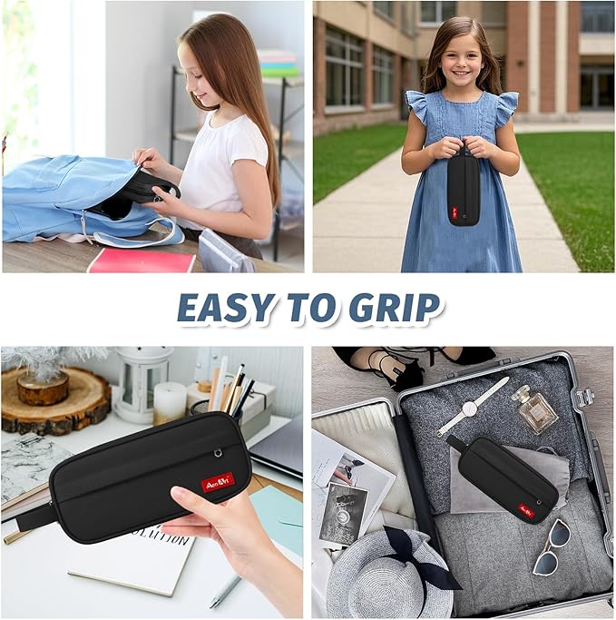 Aen Art Pencil Case, Large Capacity Pencil Pouch, Zipper Pencil Box with Easy Grip Handle & Loop for School Teen Girl Boy Men Women (Black)