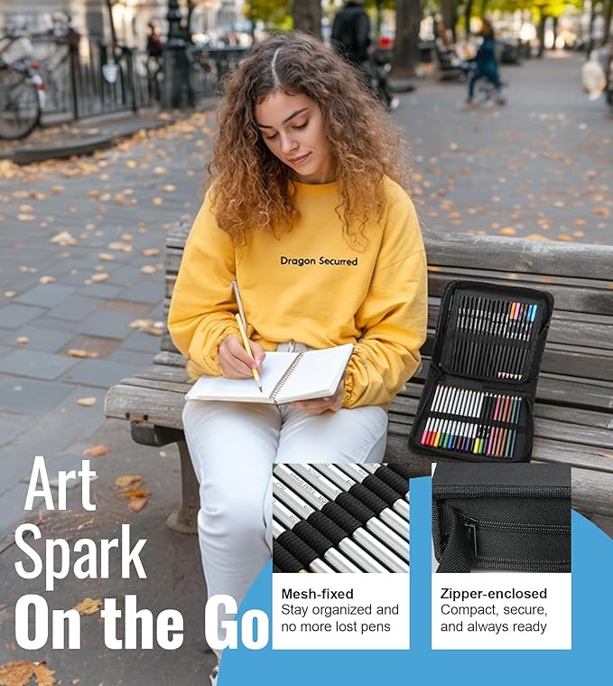 TMOL 106 Pack Art Supplies Sketching Kit with 3-Color Sketch Book, Coloring Book, Drawing Pencils with Graphite Colored Charcoal Watercolor & Metallic Pencils, Art Kit Gifts for Artist Adults Kid