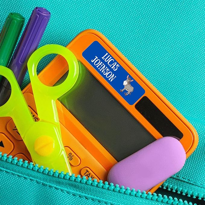 Custom Waterproof Dishwasher Safe Kid Name Labels for Daycare(128 Pack), Camp, School Supply, Baby Bottles, Lunch Boxes and Cups, Travel. Cute Personalized Design Name Stickers (Pattern 22)