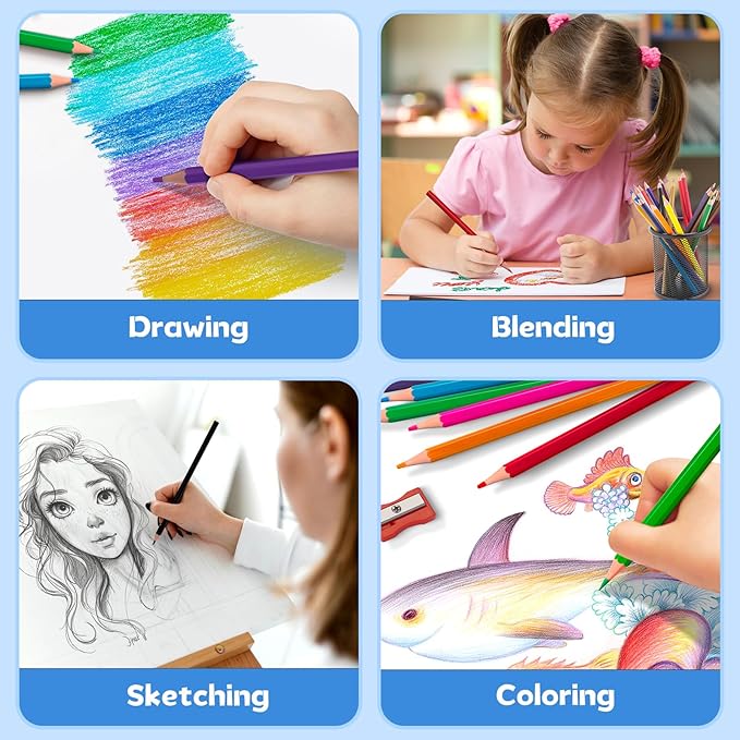240 Count Colored Pencils Bulk for Classroom, Color Pencils for Kids in 12 Vibrant Colors, Pre-sharpened Coloring Pencils Set Plus 24 Sharpeners, Bulk Pack Colored Pencils for Back to School Supplies