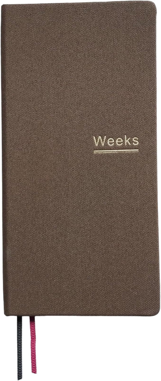 Undated Weekly Planner Notebook Pocket Organizer Appointment Book Journal Notebook A6 Week Plan Notepad (Brown)