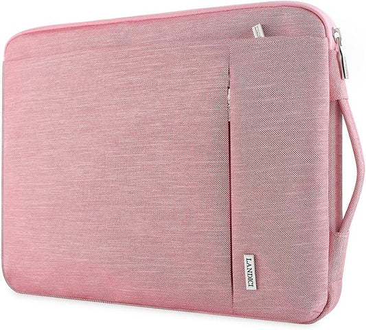 LANDICI 360°Protective Laptop Sleeve 15.6 Inch for MacBook Pro 16 M2/M1, MacBook Air 15,Computer Cover Bag,15-16" HP Dell Asus Lenovo Laptop, Pink
