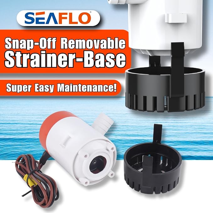 SEAFLO 01 Series 350 GPH Bilge Pump – 12V, 3/4" Outlet, Marine Submersible Pump with Anti-Airlock Protection, CE & Rohs Certified, 4-Year Warranty | Reliable for Boats and Marine Applications