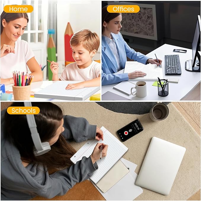 4-Pack White Loose Leaf Paper 520 Sheets Filler Paper 8 * 10.5 College Ruled 3-Hole Punched for 3-Ring Binders Notebook Lined 8" x 10.5"