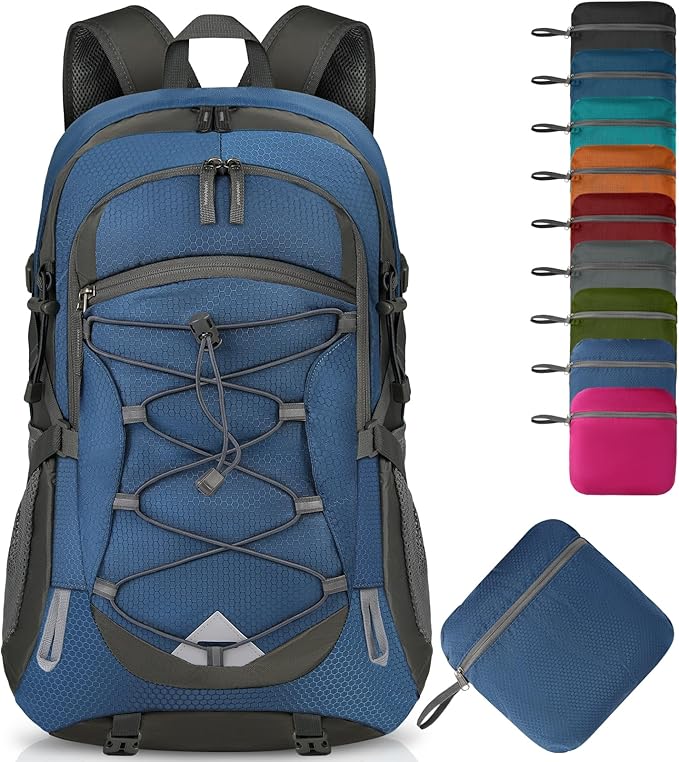 IGOLUMON Hiking Backpack 40L Packable Lightweight Camping Daypack Men Women | Multi-compartment storage Water-resistant Foldable Nylon Material Hiking Day pack for Camping Cycling Outdoor