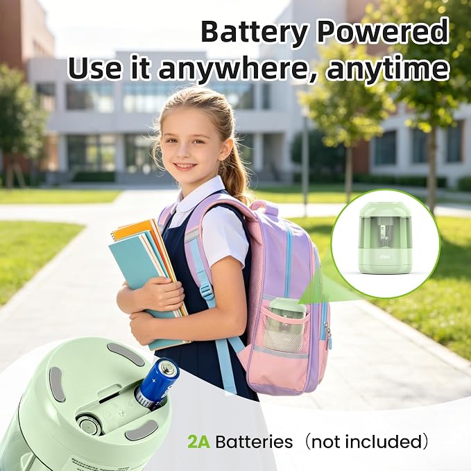 deli Electric Pencil Sharpener, Battery Operated, 6.5–8mm for Classroom