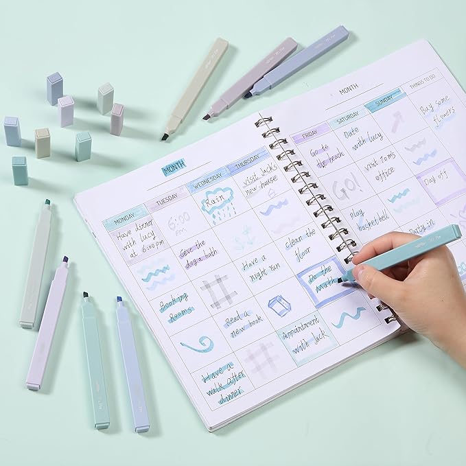 Mr. Pen- Aesthetic Highlighters No Bleed, 8 Pack, Pastel Colors, Chisel Tip, Cute Highlighters Assorted Colors for Journaling, Highlighting, Underlining, Fast Dry, Back to School Supplies