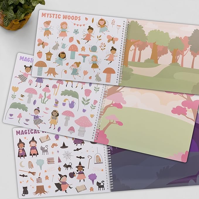 ZICOTO Fun Sticker Book for Toddlers 2-4 Years - Perfect Kids Activity Book with Beautiful Stickers & 12 Themes for Entertaining Toddlers 4-8 While Traveling - Incl. Princess, Unicorn & Coloring Pages