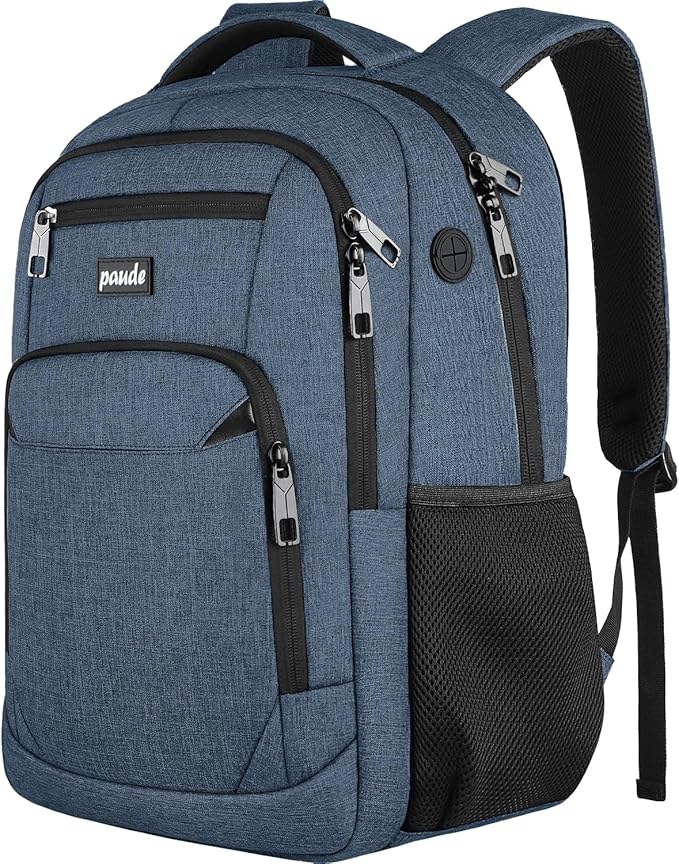 Paude Backpack for School, Laptop, Bookbag for Teen Boys - 17.3 Inch College Backpack for University, Business, Work, Travel (Blue, 17.3 inch)