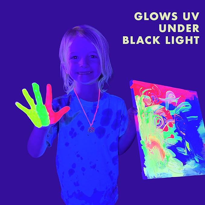 Handy Art Washable Finger Paint, Fluorescent Green, 16 oz Bottle, Easy Clean Up, Sensory Paints for Fingers & Hand Prints, Ages 3 & Up, Safe for Kids & Toddlers, AP Certified Non-Toxic, Made in USA