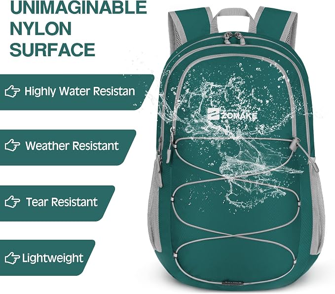 ZOMAKE Lightweight Packable Backpack, 28L Foldable Daypack (Olive Green) | Light Hiking Backpacks Water Resistant Collapsible Day Pack for Travel, Everyday Carry, Multi-Pocket Layout, Heavy Duty Nylon
