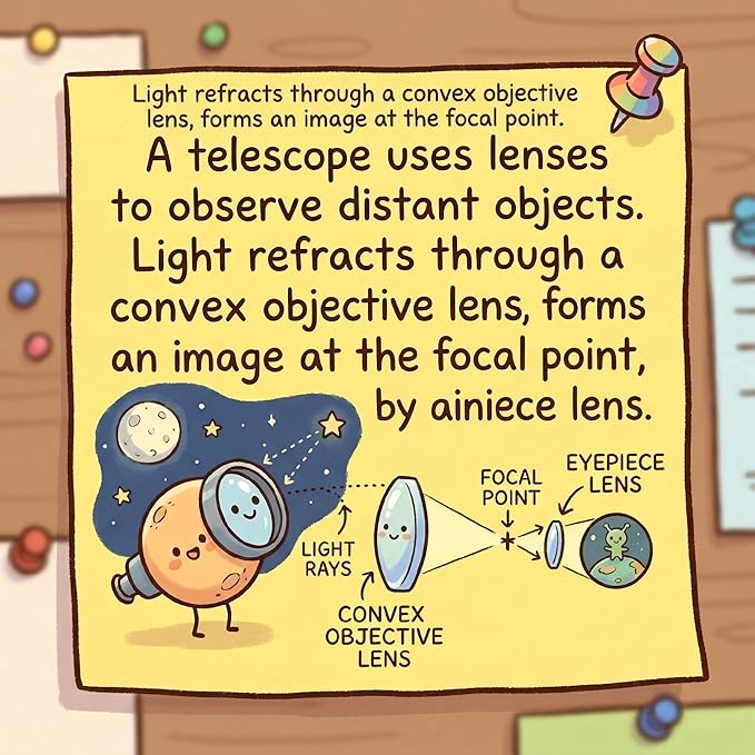 STEM Kids Binoculars - Build Your Own Functional Telescope Kit, Educational Science Toy for Children to Explore Astronomy & Optical Principles with Convex & Concave Lenses