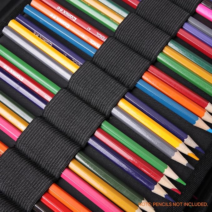 JAKAGO 220 Slots Colored Pencil Case Large Capacity Pen Holder | Zipper Organizer Bag for Marker Highlighter Storage Case for Artist Painter Office Sketch Travel Supplies