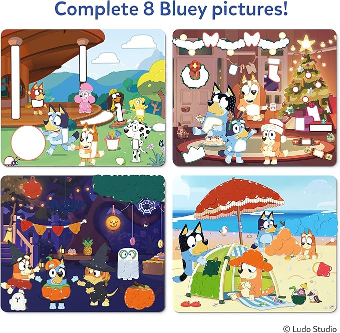 Skillmatics Bluey Dot It Sticker Activity – Mess-Free Fun for Kids, 500+ Stickers, Craft Kits, DIY Activity, Travel Toys, Gifts for Boys & Girls Ages 3, 4, 5, 6, 7