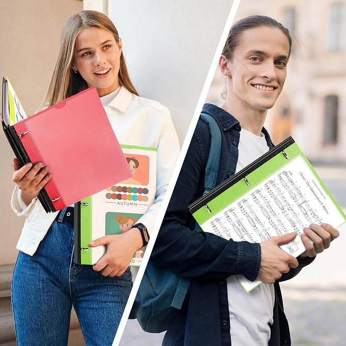 WOT I 4-Pack Telescoping 3 Ring Binder 1 Inch, Expandable Flexible Binder - Patented Design for Easy Portability, Holds 8.5"x11" Paper, 4 Bright Colors, Perfect for School, Office&Home Organization