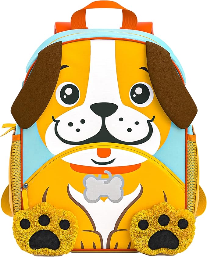 Move2Play, Puppy Kids Backpack | Kid Size | Back to School | Elementary, Kindergarten Book Bag | Designed for Boys & Girls Ages 4+ Year Olds | Travel Ready