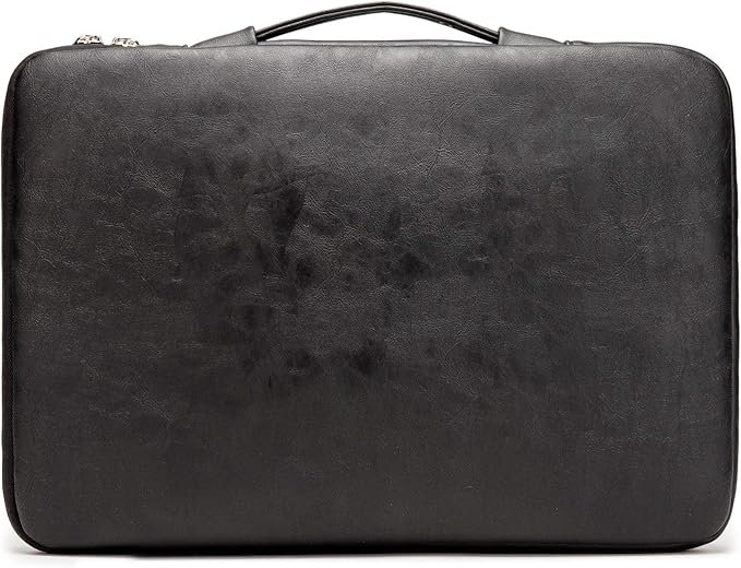 Kinmac 360° Heavy Duty Protective Laptop Computer Sleeve case Bag Cover with Handle for MacBook Pro 14 inch,14 inch-14.4 inch HP Lenovo Dell ASUS Acer Laptop (Black PU)